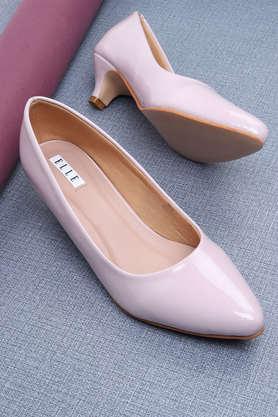 synthetic slipon women's party wear pumps - nude