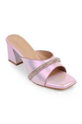 synthetic slipon women's party wear sandals - lavender