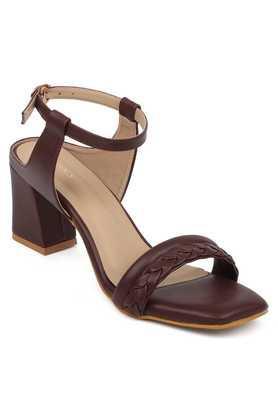 synthetic slipon women's party wear sandals - maroon