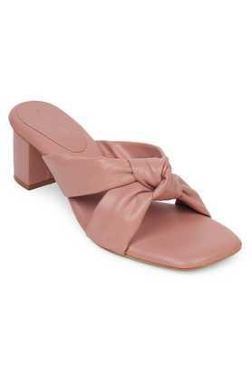 synthetic slipon women's party wear sandals - peach