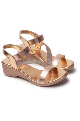 synthetic slipon women's party wear sandals - rose gold