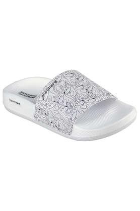 synthetic slipon women's slippers - white
