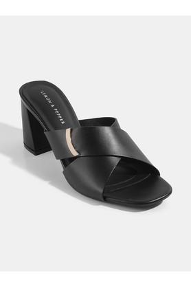 synthetic slipon womens casual wear sandals - black