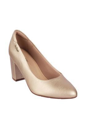 synthetic slipon womens formal casual shoes - gold