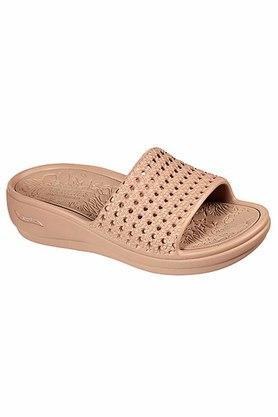 synthetic womens casual flip flops - rose