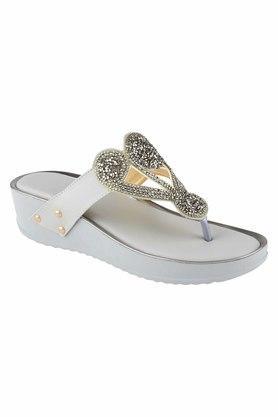 synthetic womens casual sandals - grey