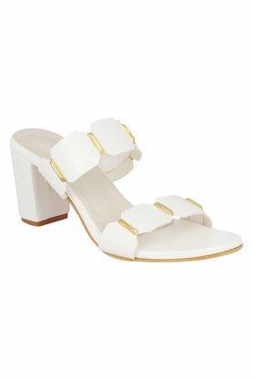 synthetic womens casual sandals - white
