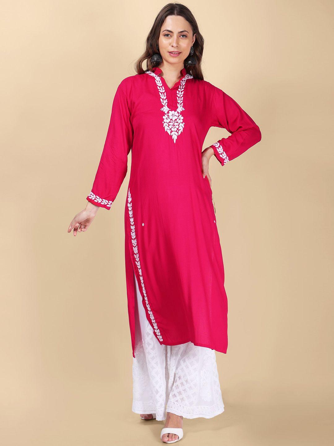 syrish ethnic motifs embroidered chikankari kurta