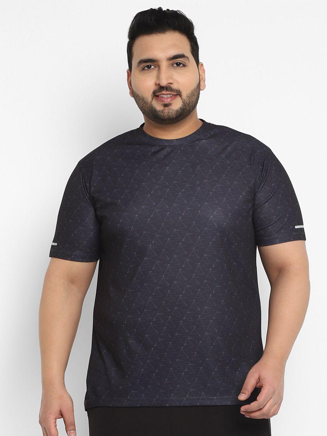 sztori plus size active wear geometric printed t-shirt