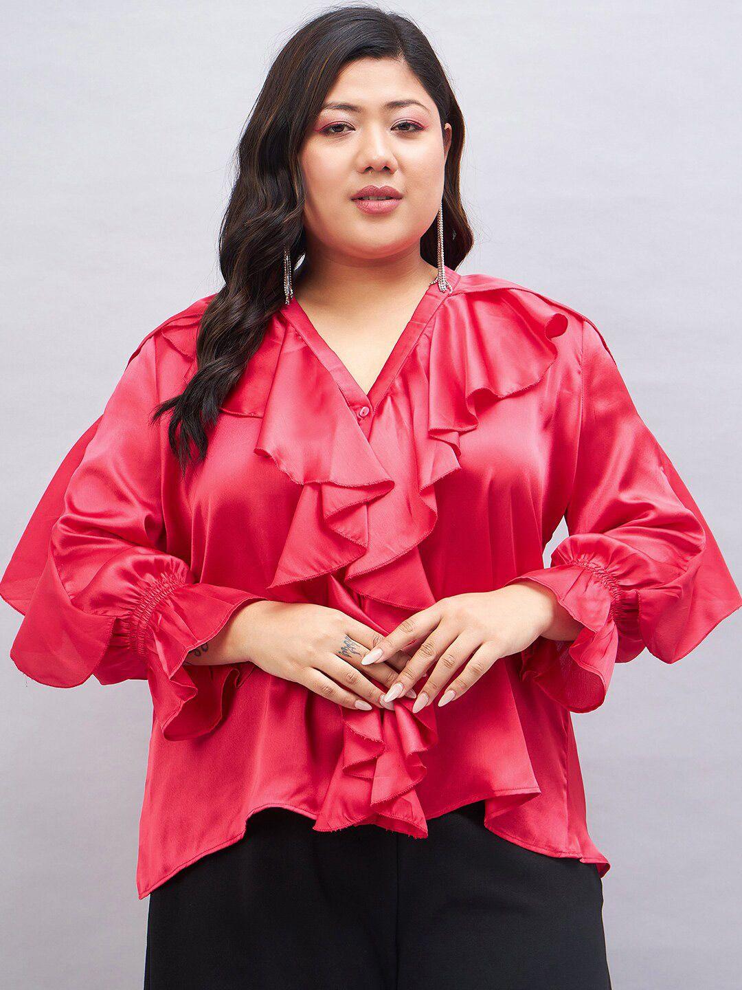 sztori button-down collar fuchsia shirt