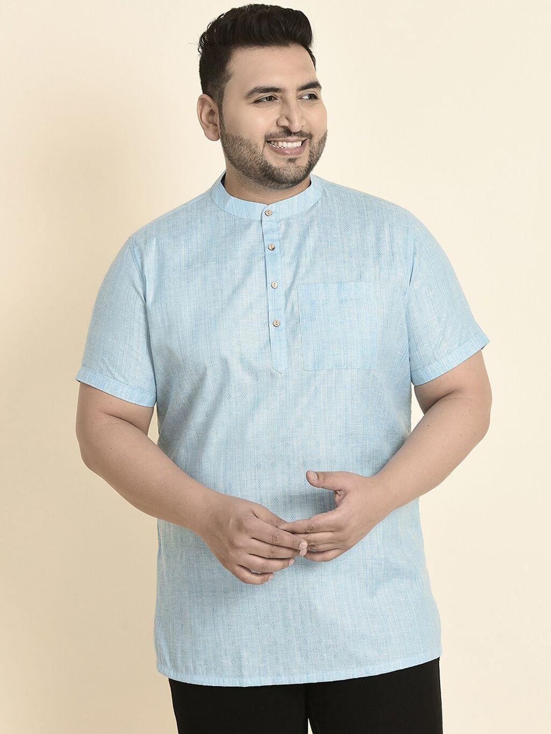 sztori men blue jacquard kurta