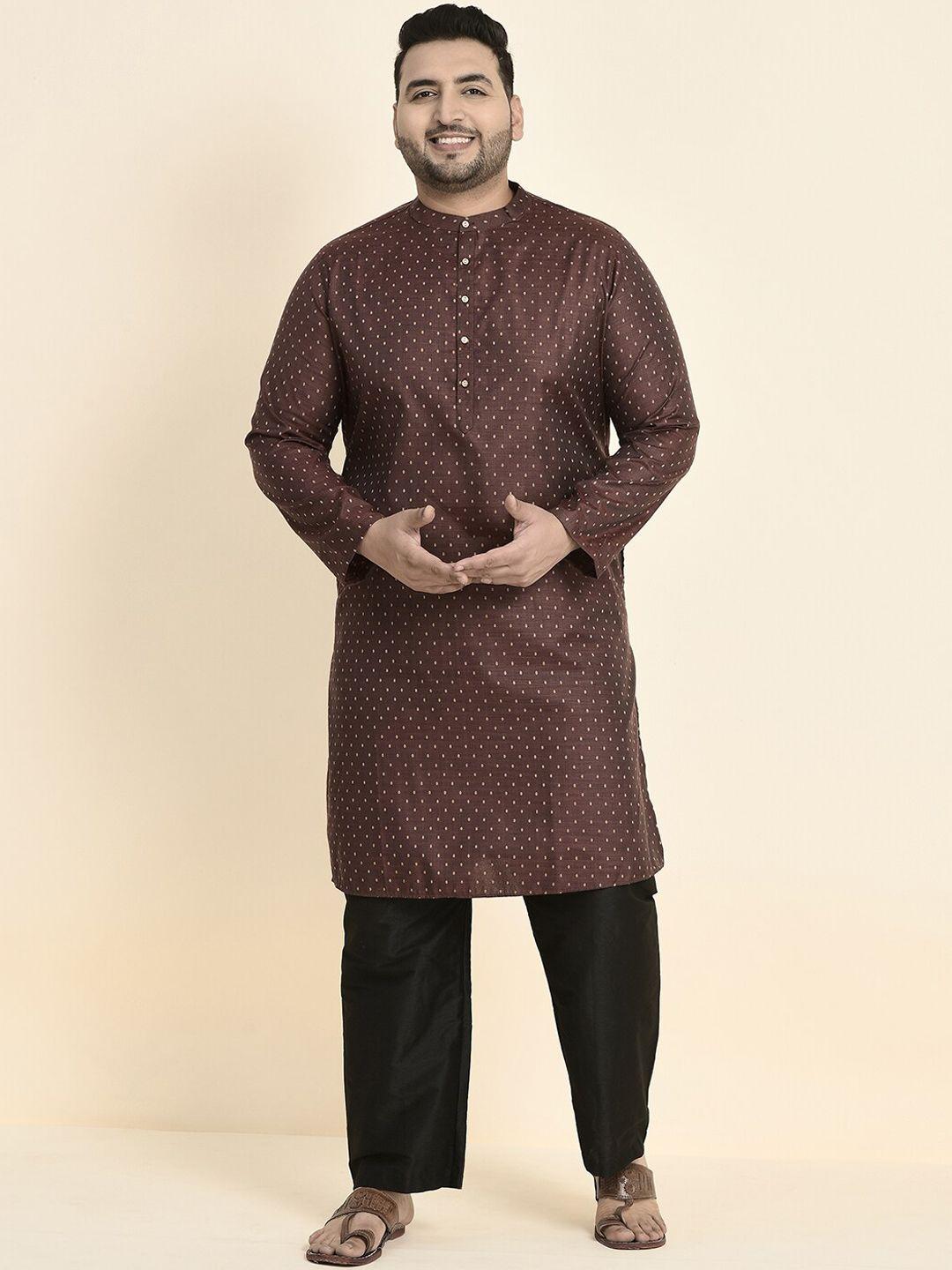 sztori men maroon regular kurta with pyjamas