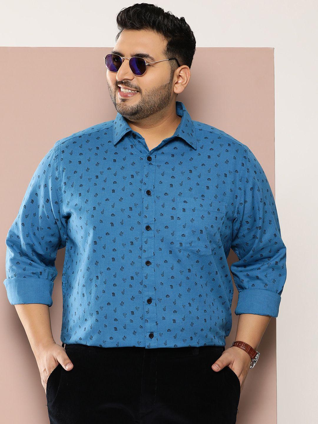 sztori men plus size abstract printed regular fit casual shirt