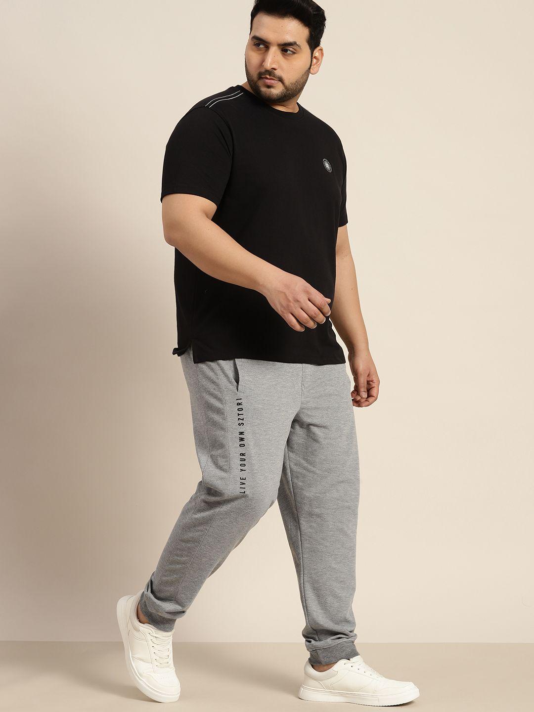 sztori men plus size applique detail jogger