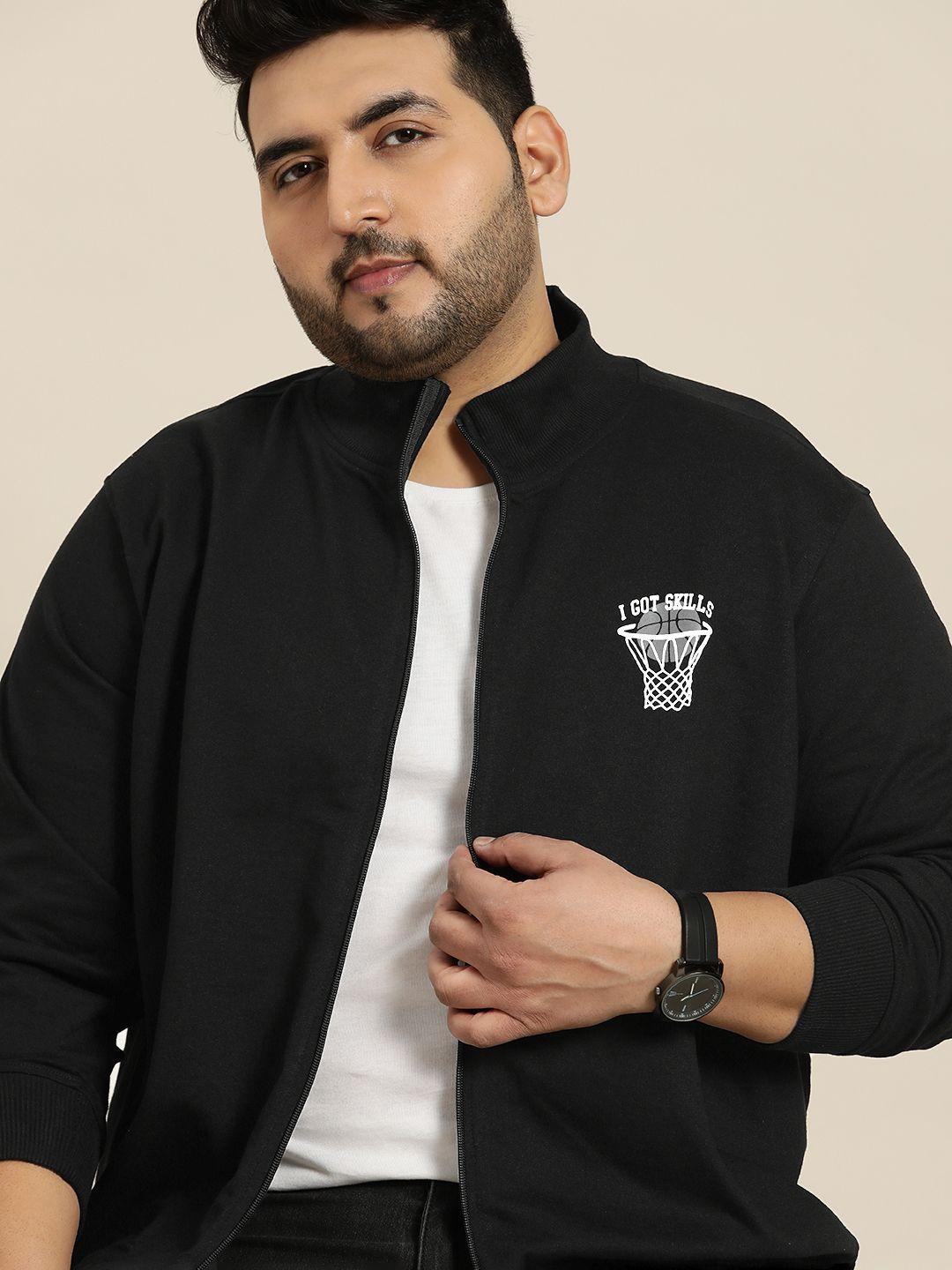 sztori men plus size black printed sweatshirt