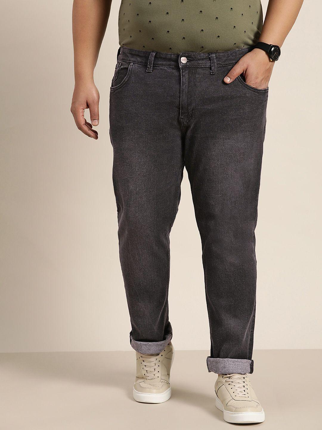 sztori men plus size black tapered fit light fade stretchable jeans