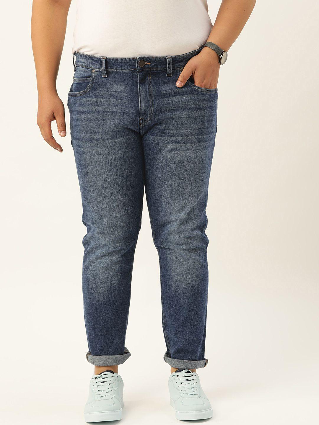 sztori men plus size blue slim fit light fade stretchable jeans