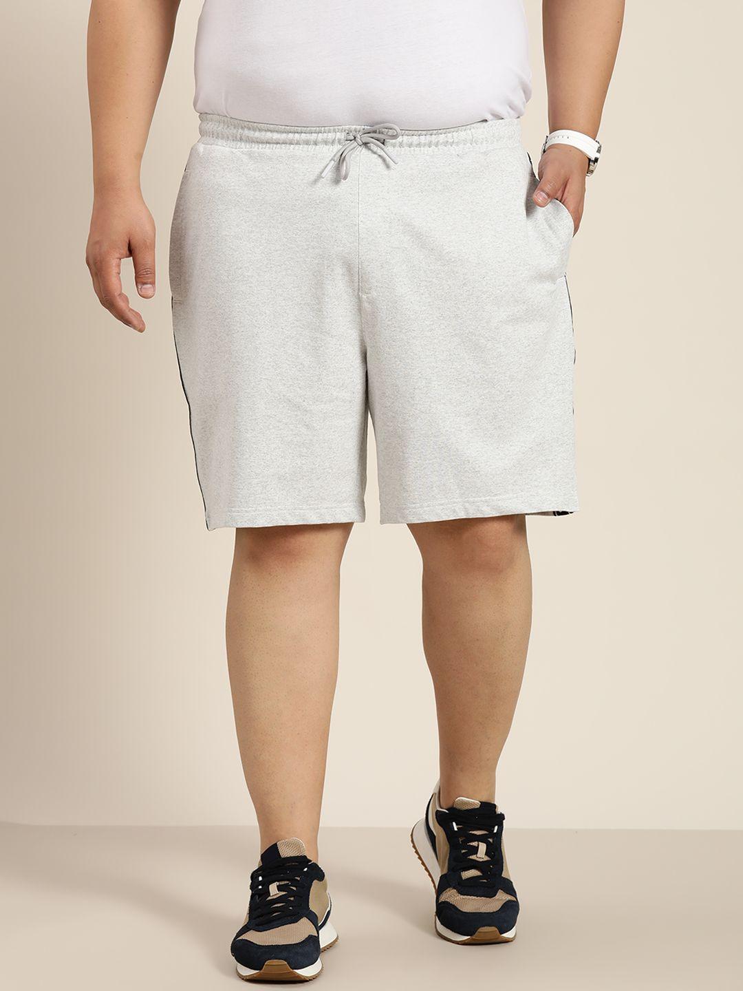 sztori men plus size brand logo tape detail shorts