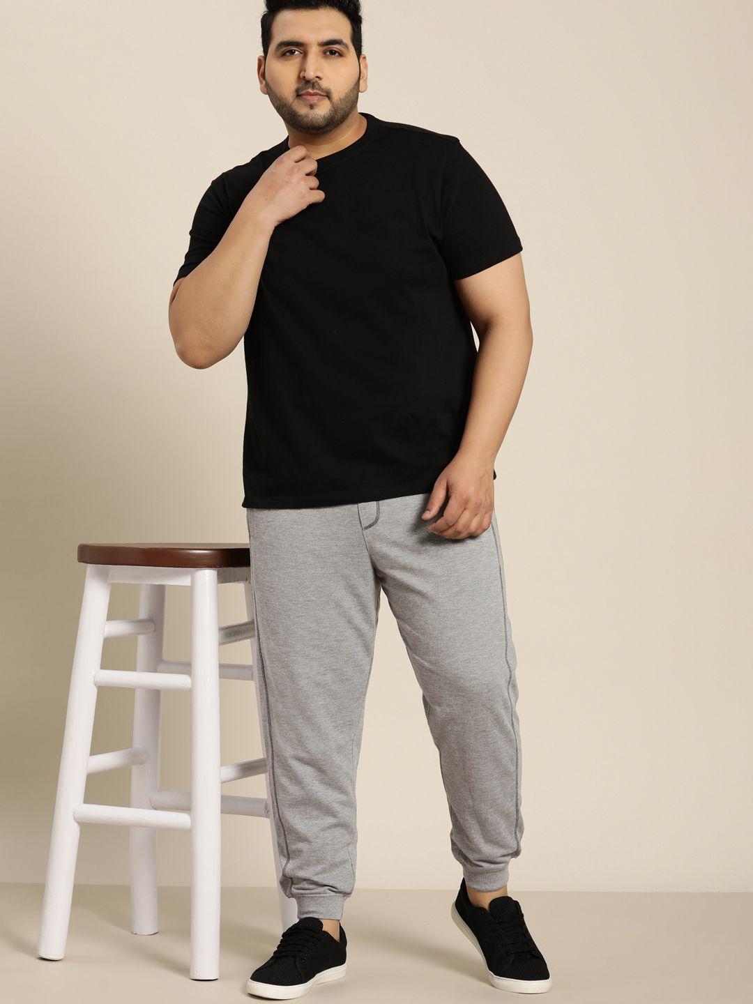 sztori men plus size grey melange solid joggers