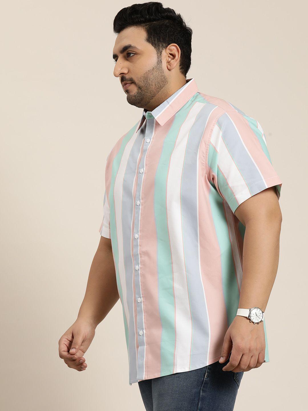 sztori men plus size original opaque striped casual shirt