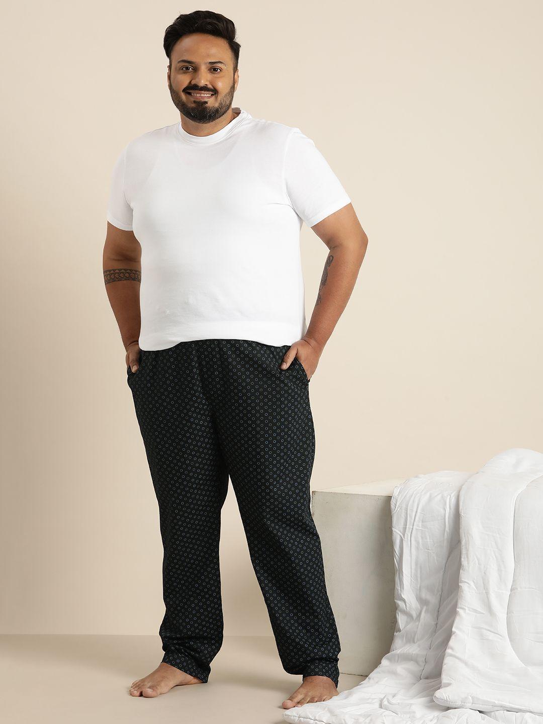 sztori men plus size pure cotton printed lounge pants