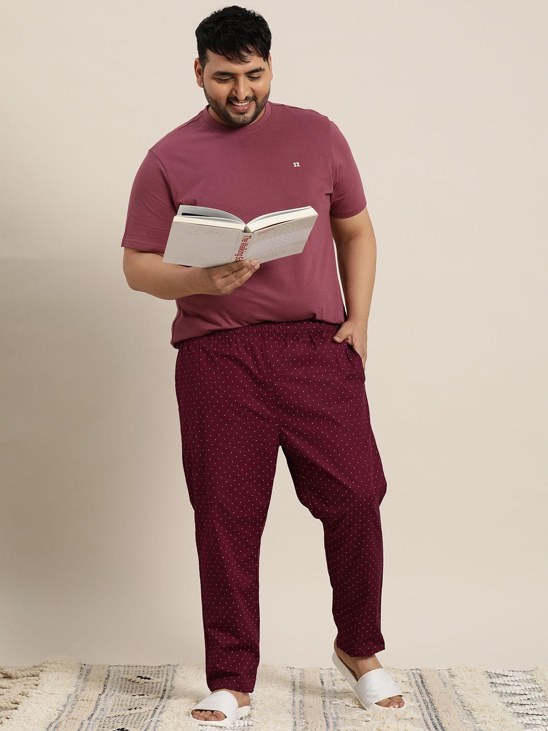 sztori men plus size pure cotton printed lounge pants