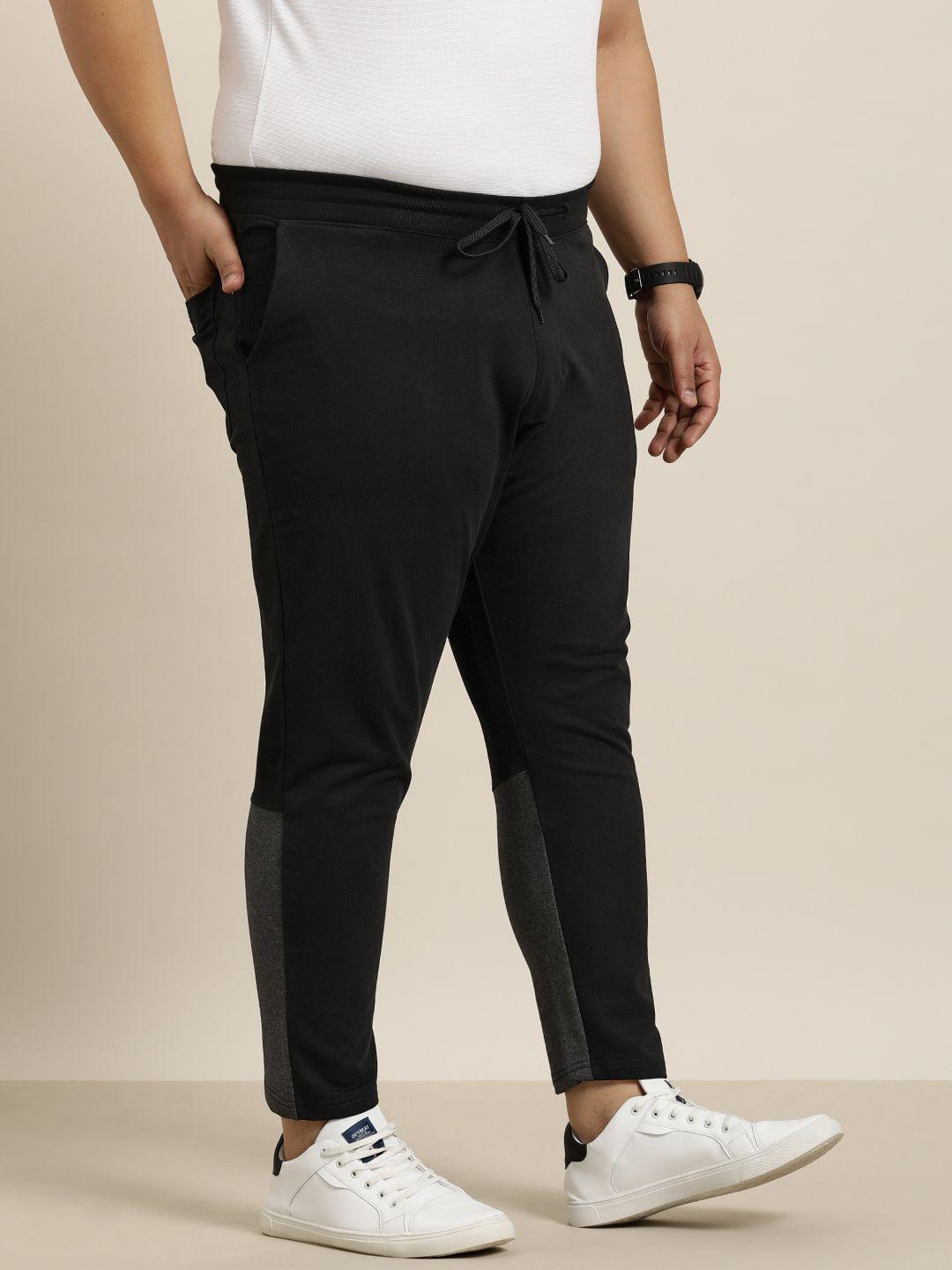 sztori men plus size regular fit colourblock detail track pants