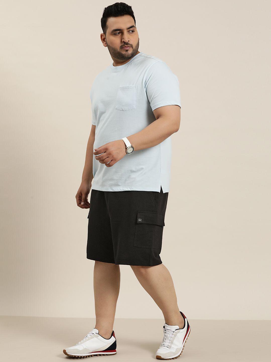 sztori men plus size solid cargo shorts