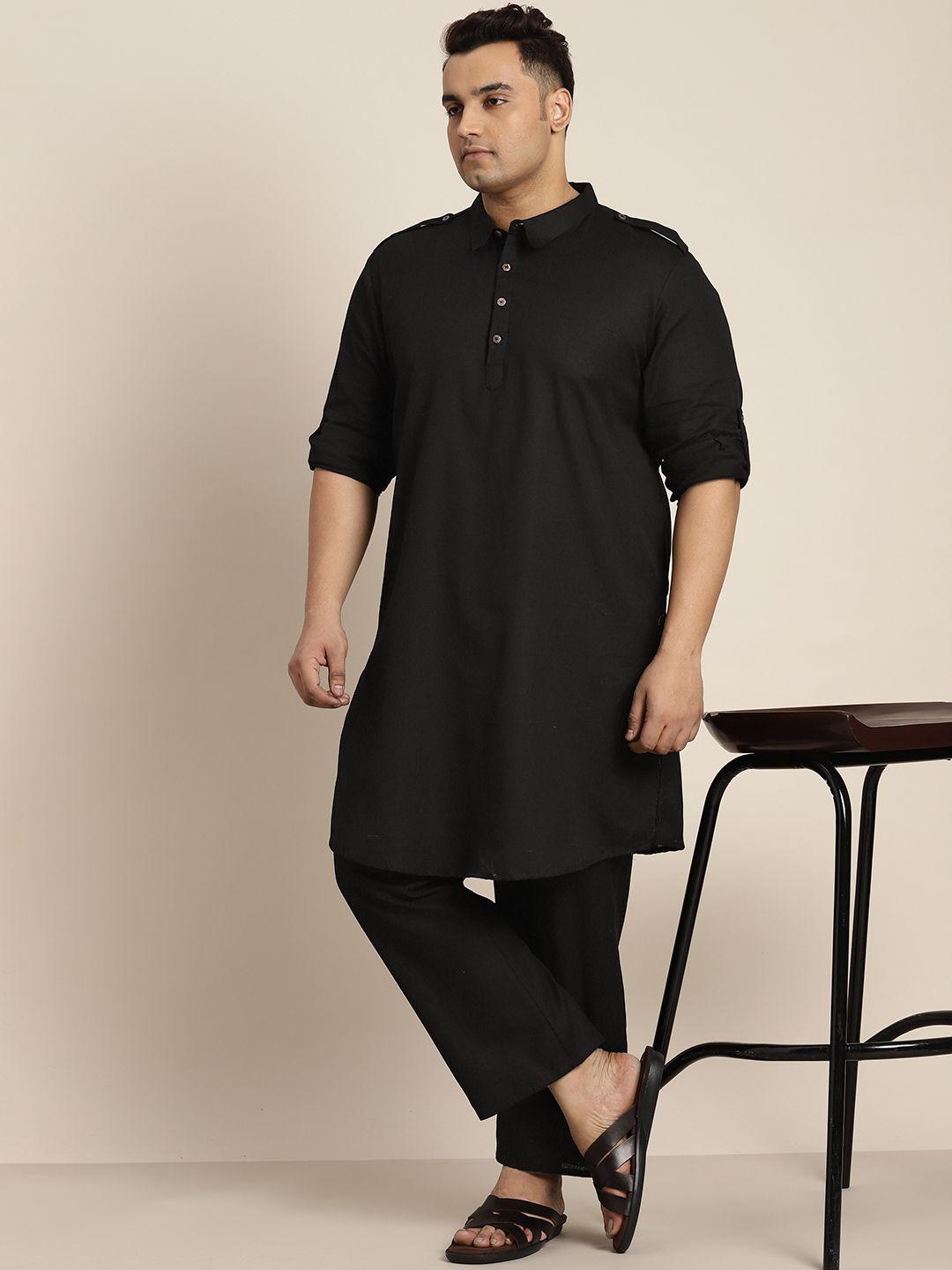 sztori men plus size solid kurta with trousers