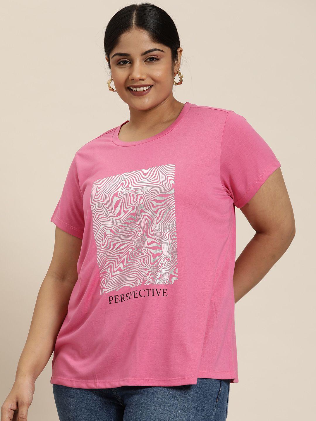 sztori plus size abstract printed t-shirt