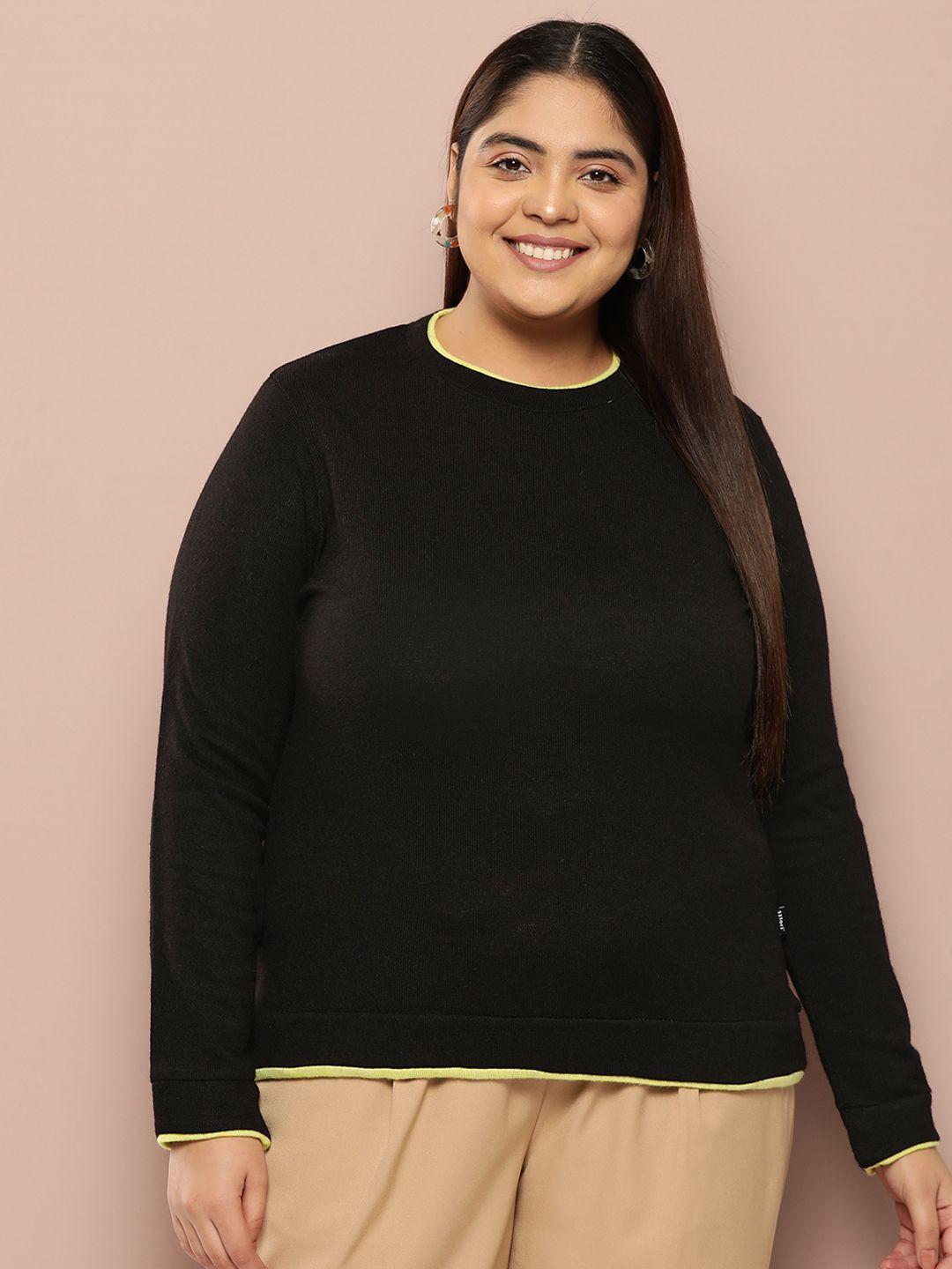 sztori plus size acrylic round neck pullover