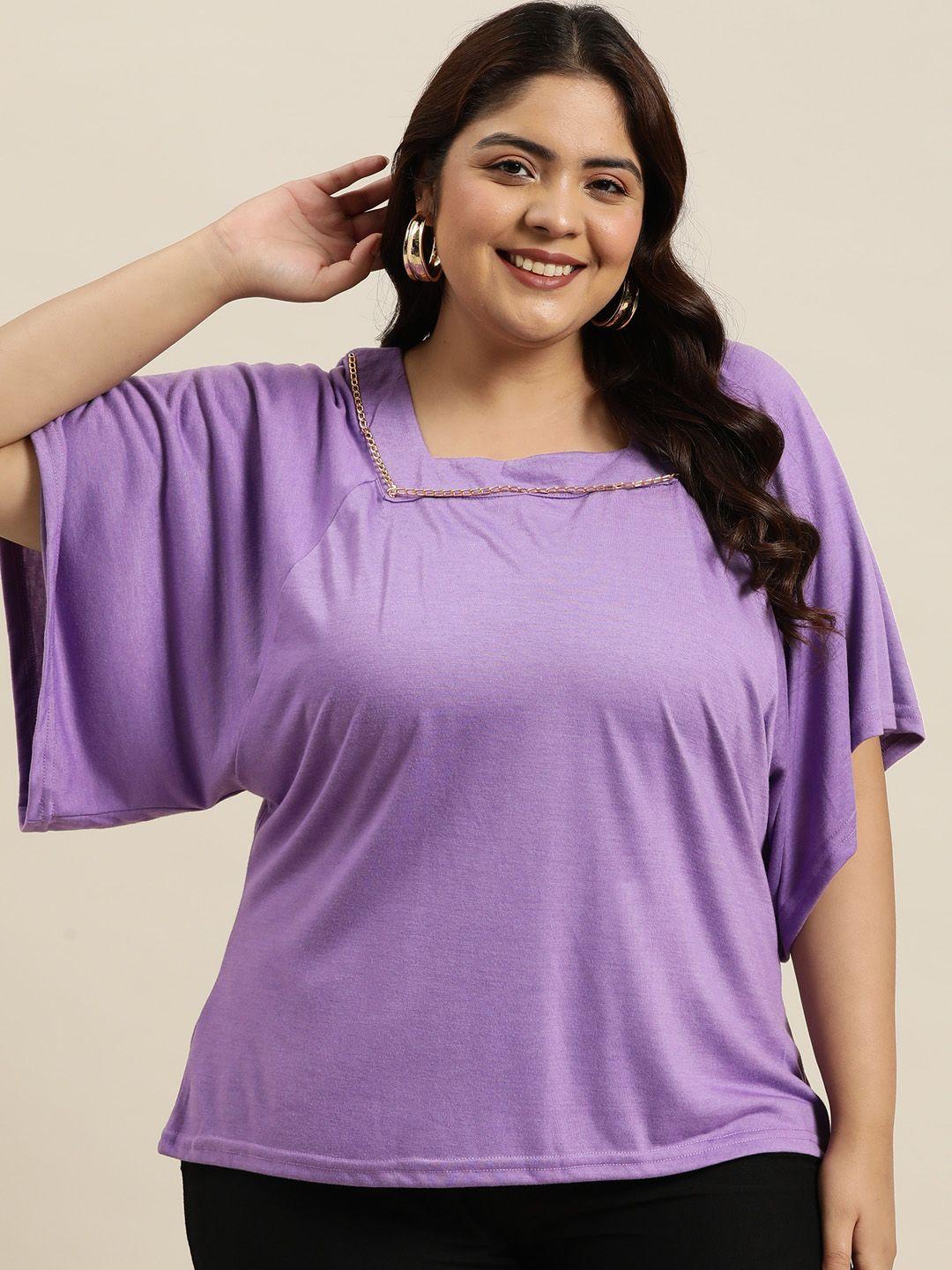 sztori plus size chain detail flared sleeve top