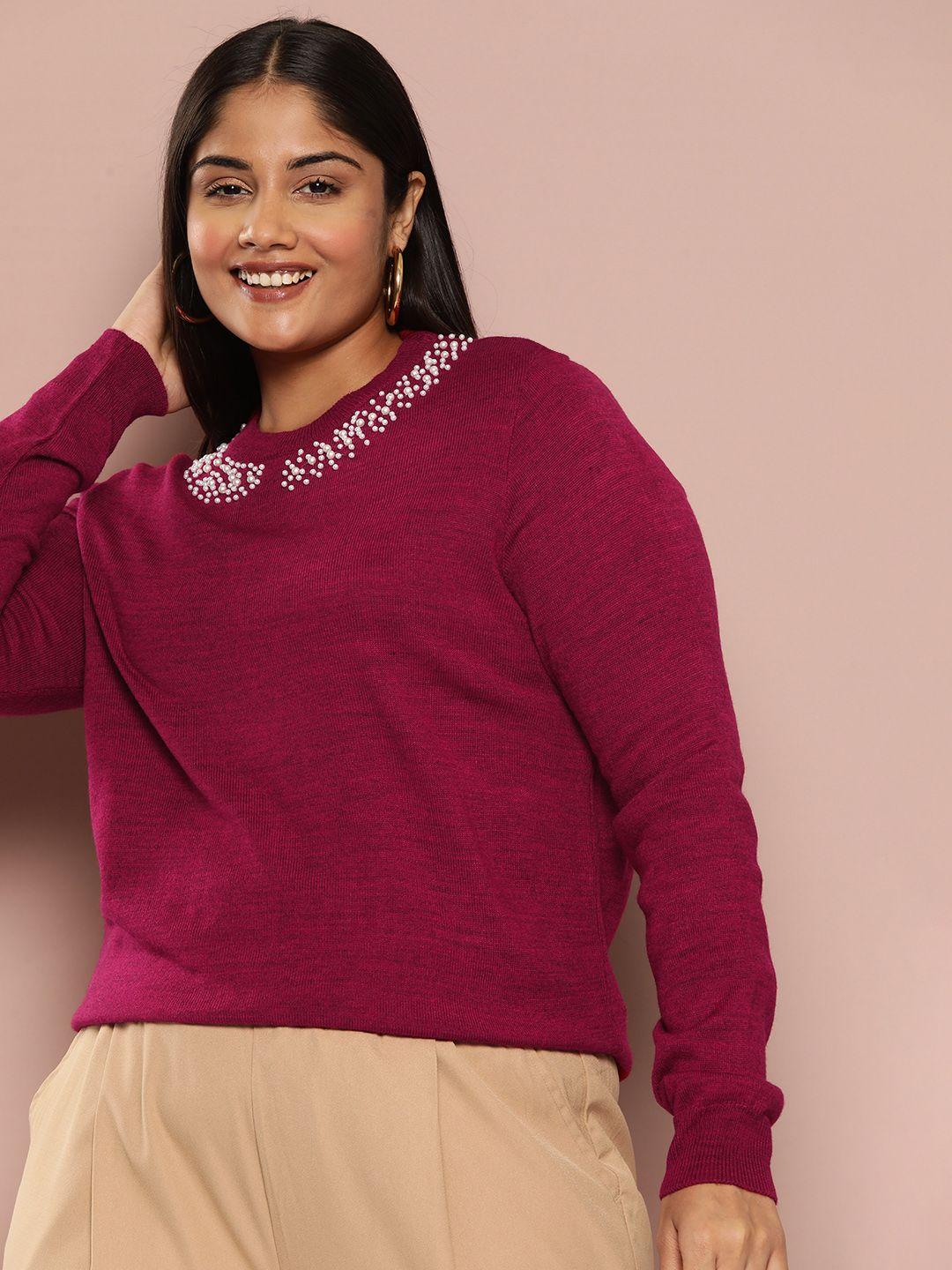 sztori plus size embellished detail pullover