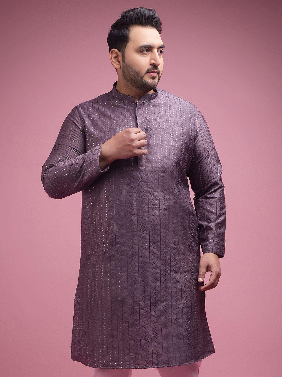 sztori plus size ethnic embroidered sequined straight kurta