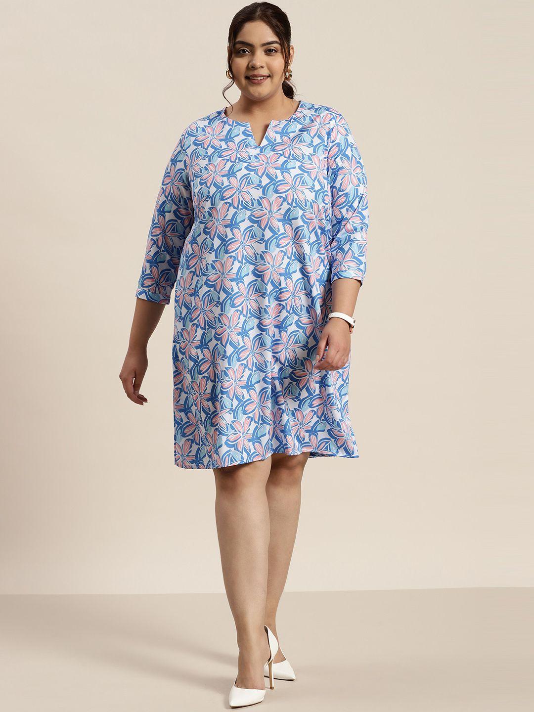 sztori plus size floral print a-line dress