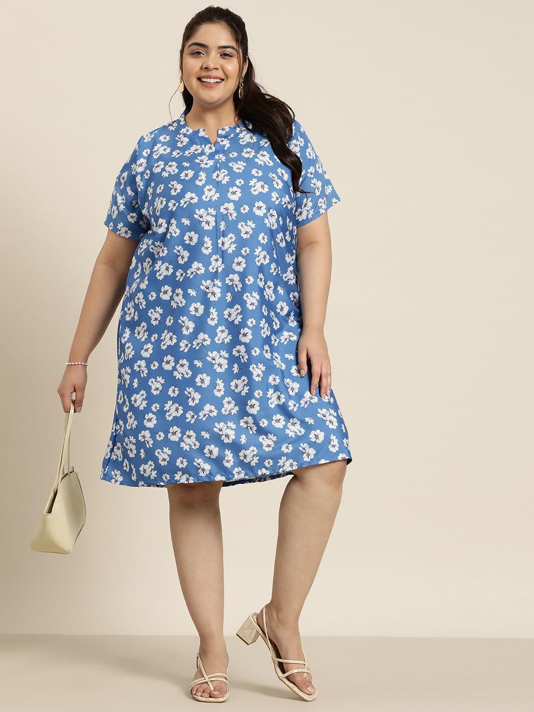 sztori plus size floral print a-line dress