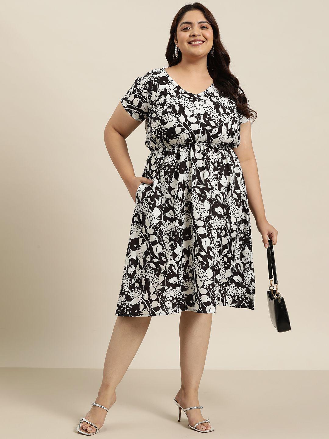 sztori plus size floral print fit & flare dress