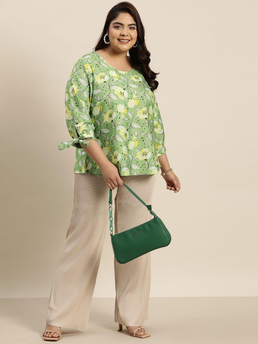 sztori plus size floral print flared sleeve top