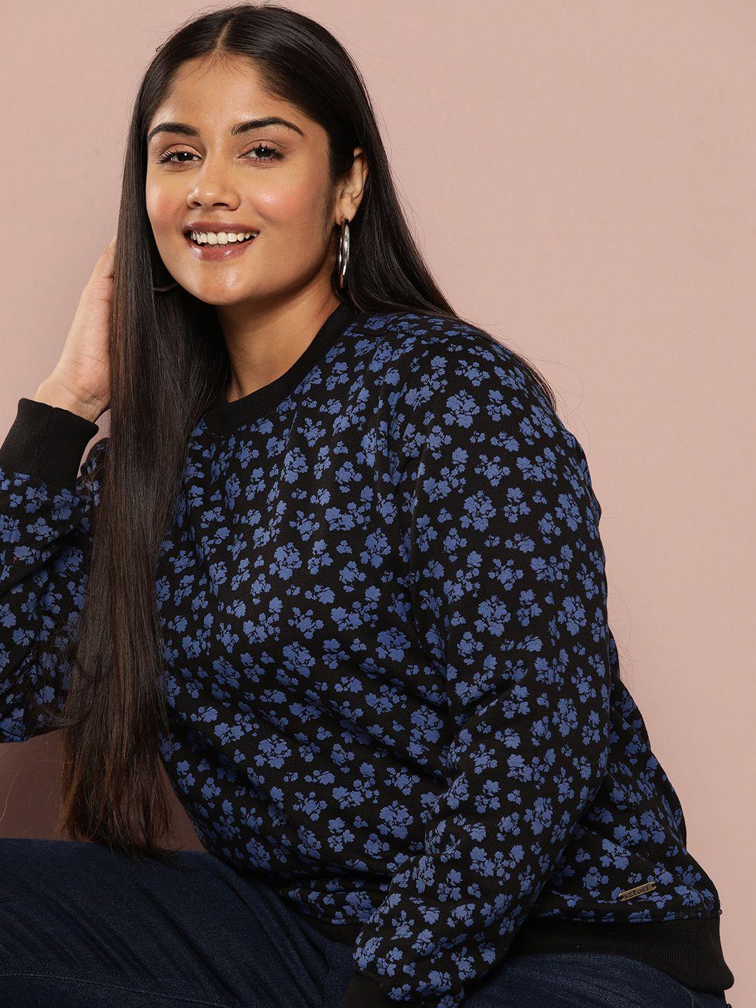 sztori plus size floral print sweatshirt