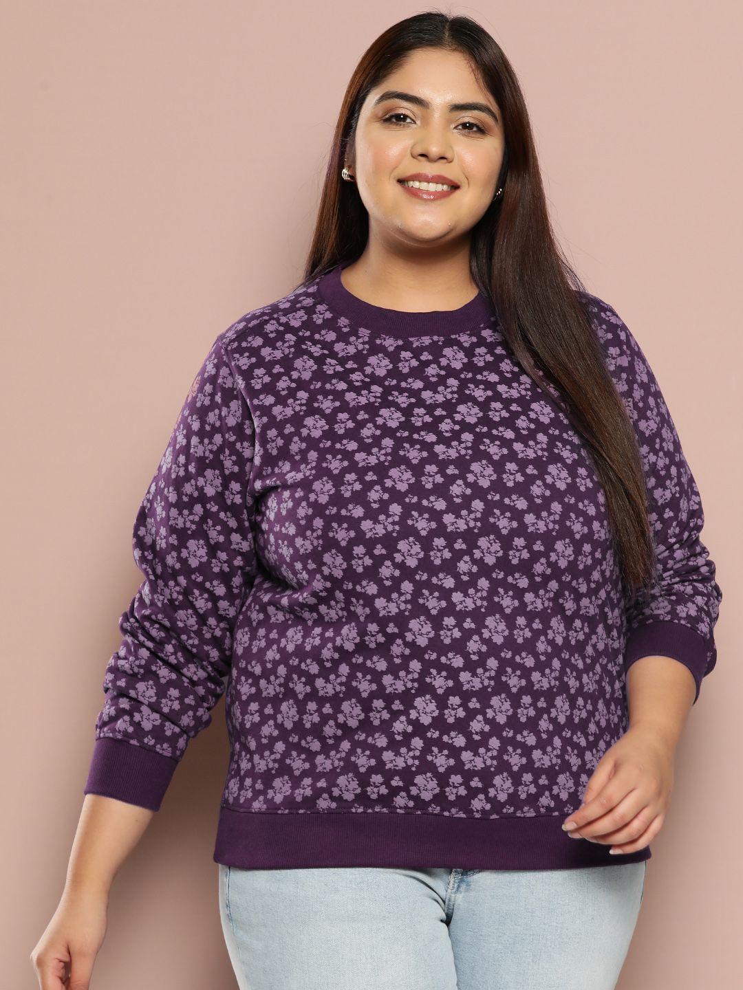 sztori plus size floral printed sweatshirt