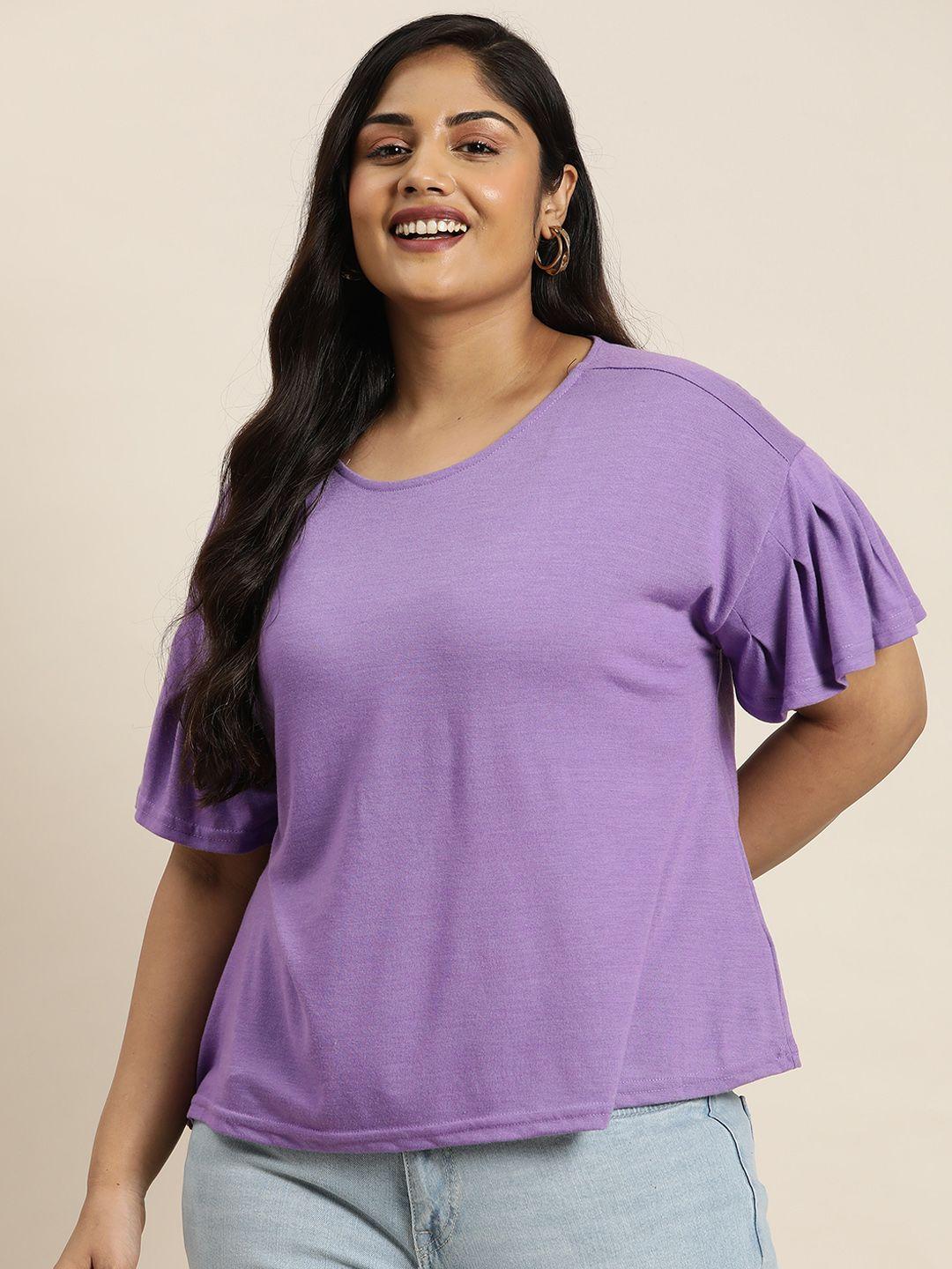 sztori plus size flutter sleeves top