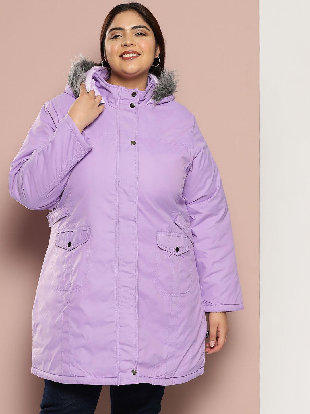 sztori plus size longline hooded parka jacket