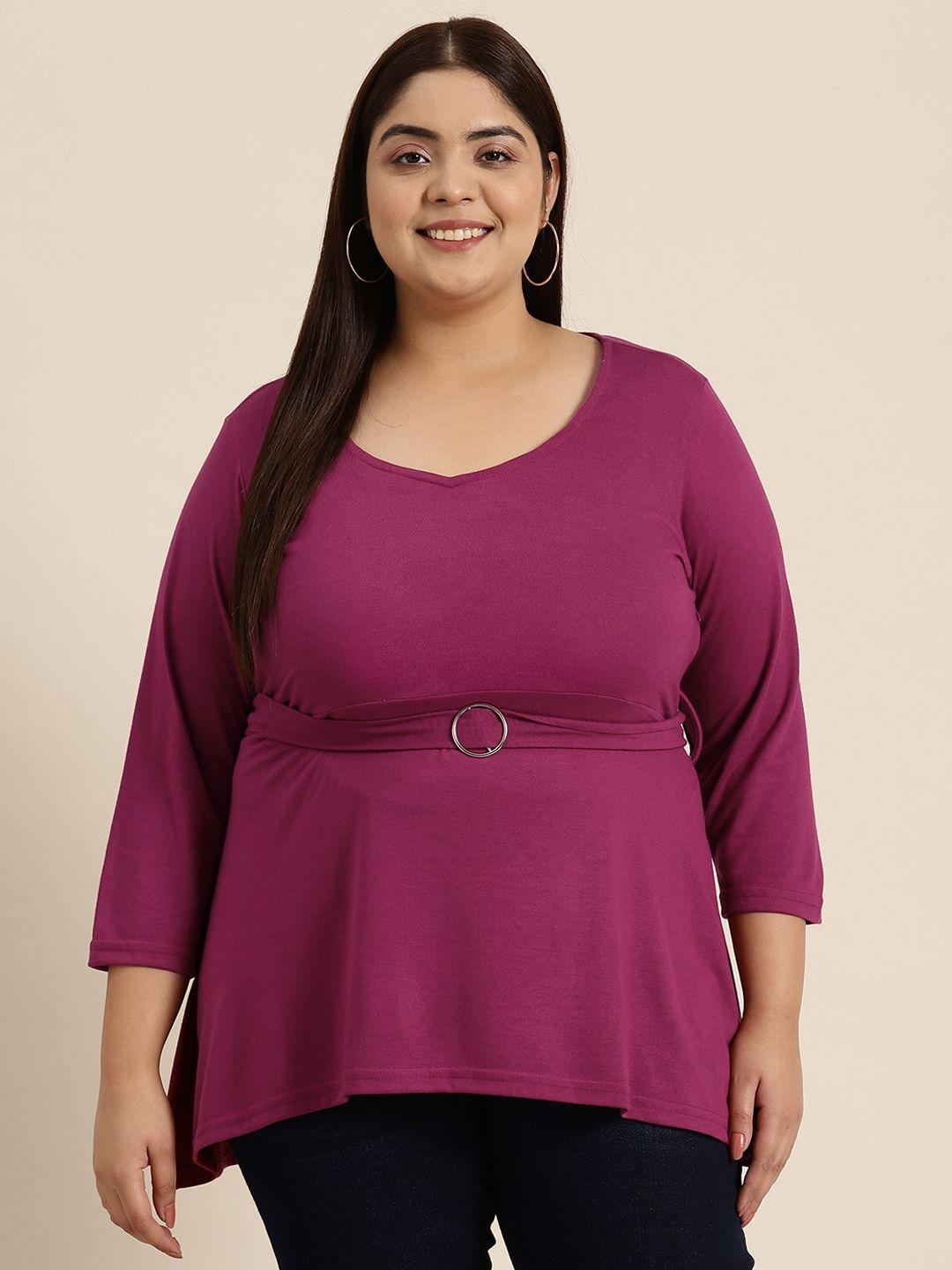 sztori plus size longline top with belt