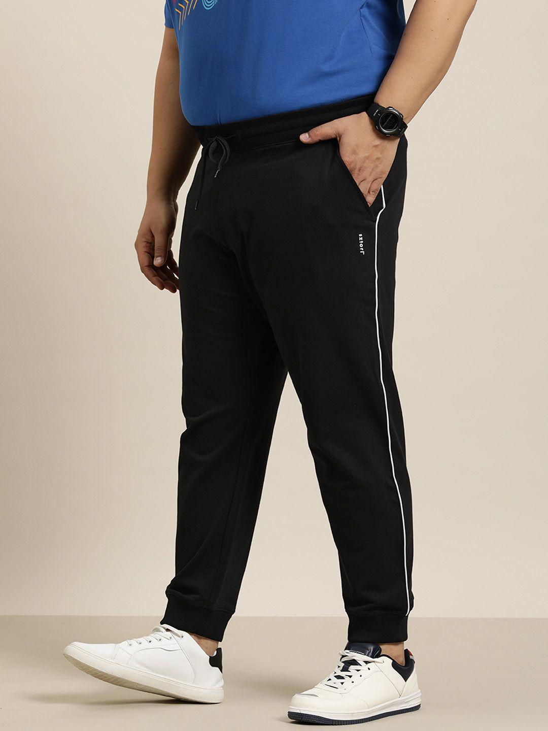 sztori plus size men contrast tipping cotton joggers