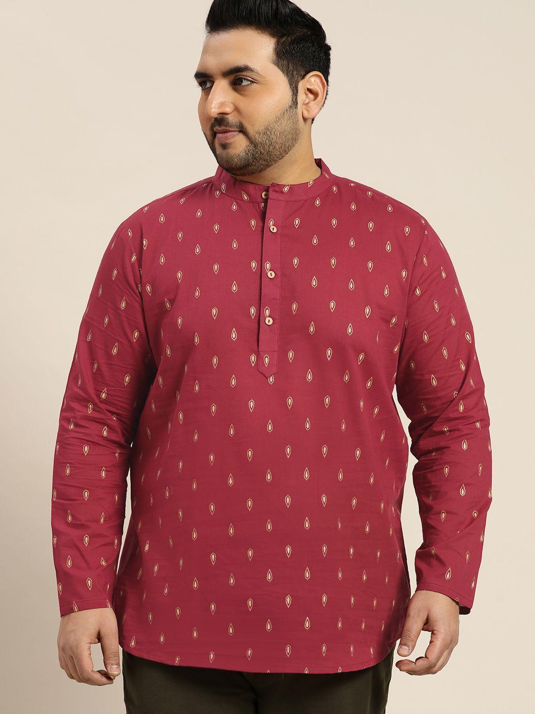 sztori plus size men pure cotton ethnic motifs printed kurta