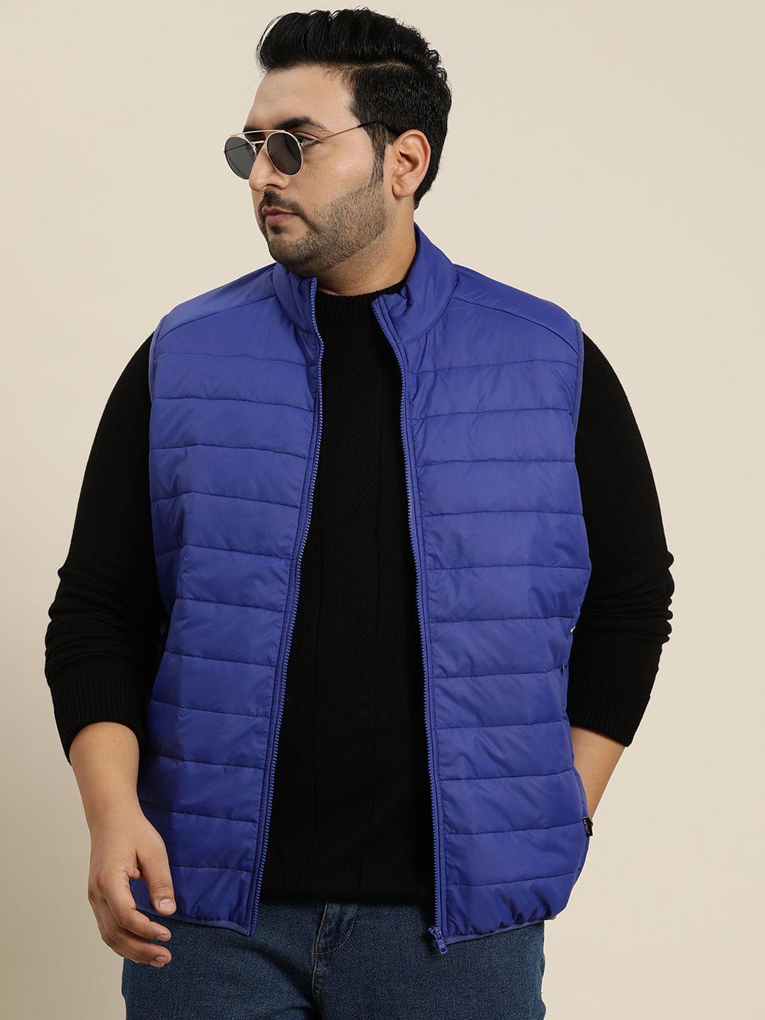 sztori plus size men solid sleeveless padded jacket