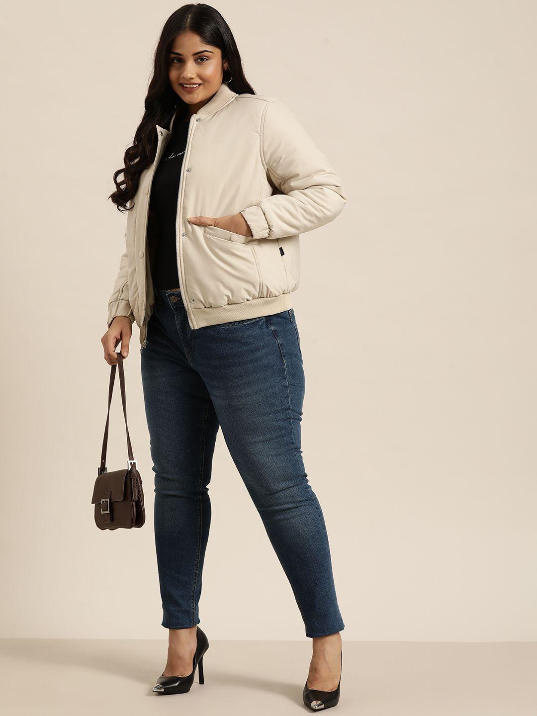 sztori plus size padded bomber jacket