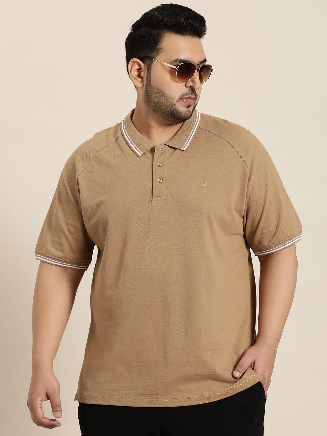 sztori plus size polo collar pure cotton t-shirt