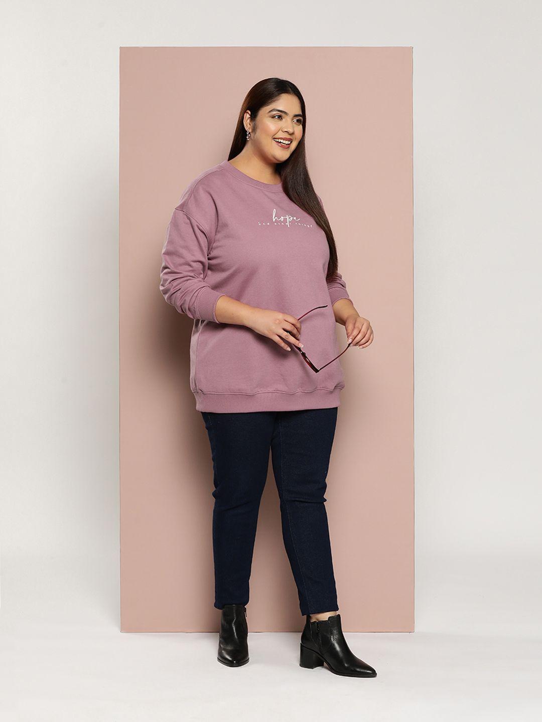 sztori plus size printed longline sweatshirt