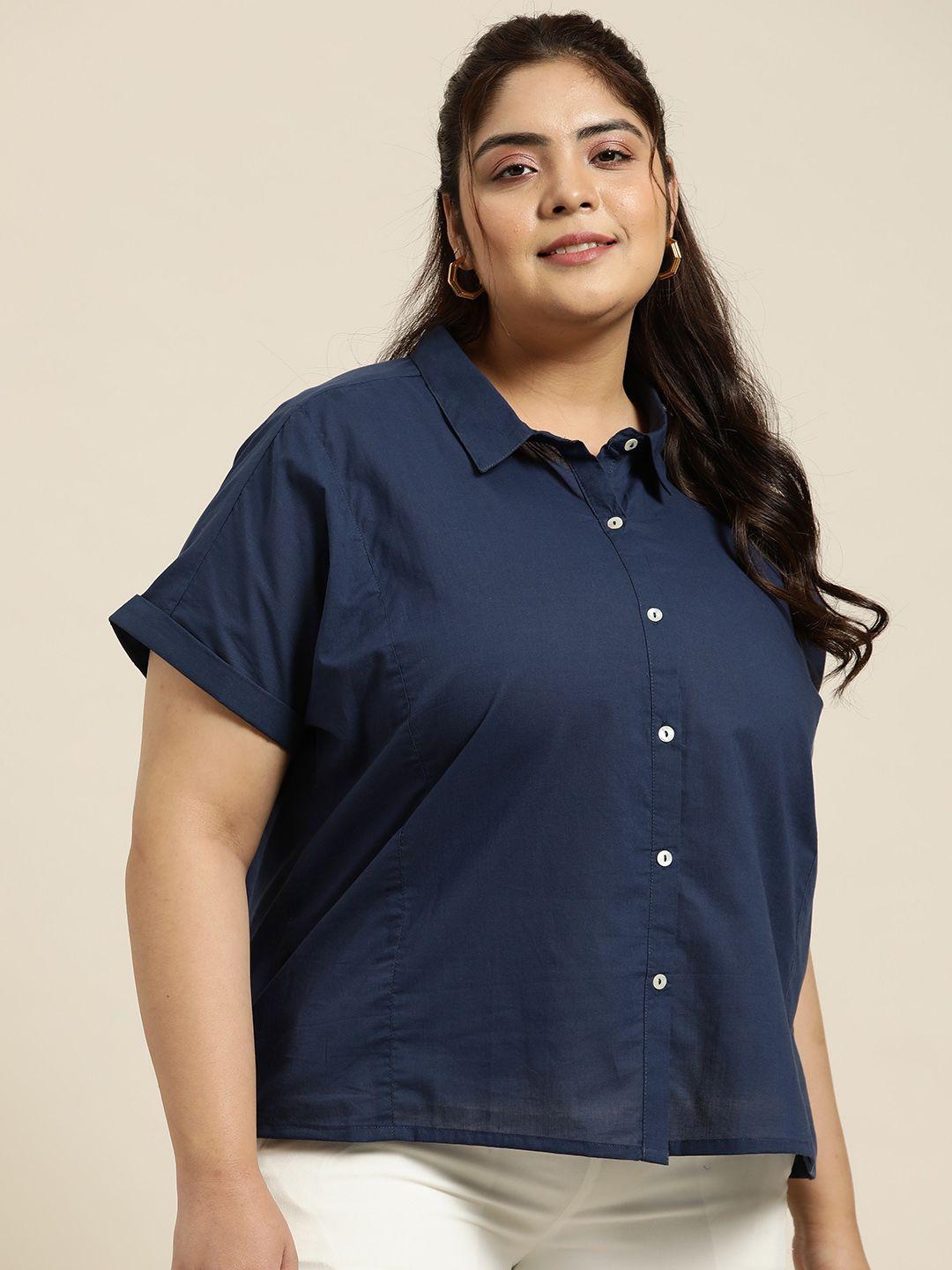 sztori plus size pure cotton casual shirt